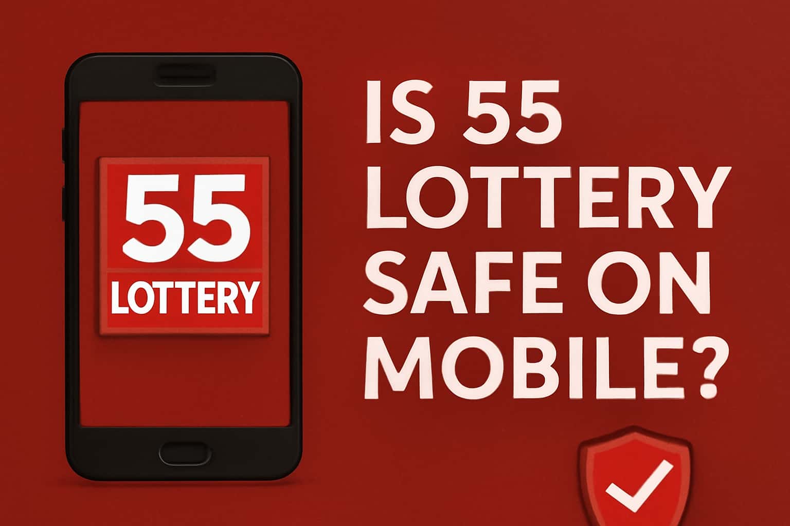 An image depicting the safety and security features of accessing 55 Lottery on mobile devices.