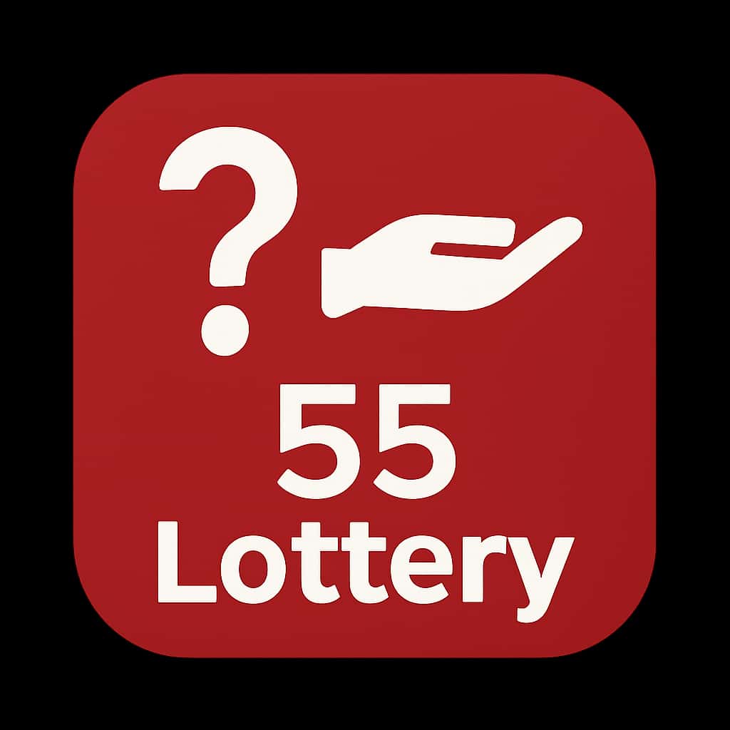 A badge symbolizing guidance for managing a 55 Lottery account.
