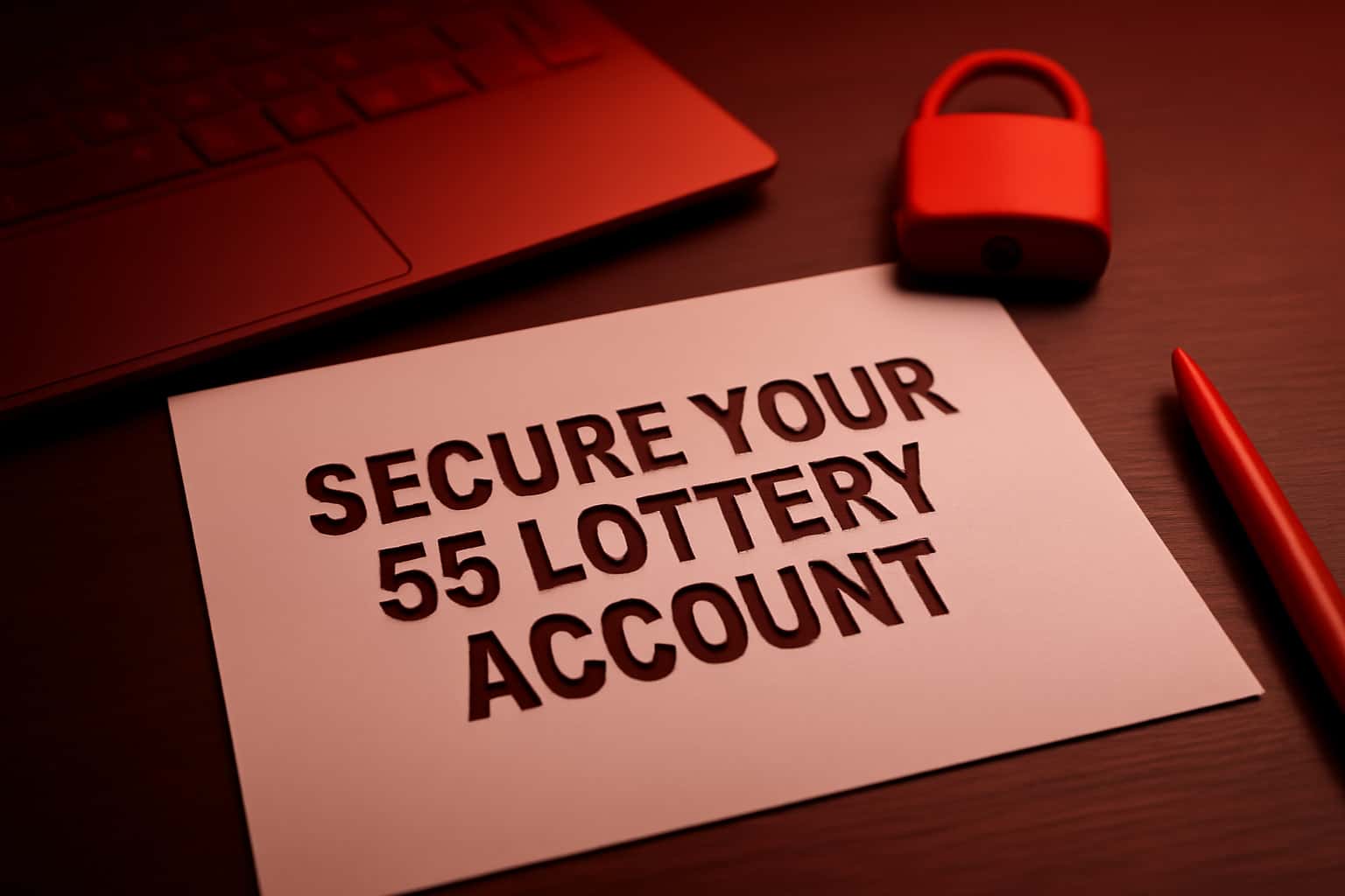 An illustrative representation of securing a lottery account with a futuristic design.